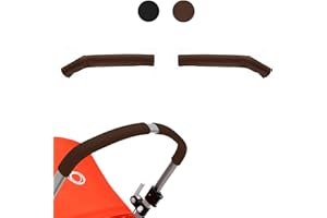 BABYDOME Pack Fundas manillar compatibles con Bugaboo CAMELEON 3 y 3 PLUS. Fabricación artesanal en España en Polipiel Premium. Resistencia al sol, manchas, desgaste y decoloración. Color Marrón.