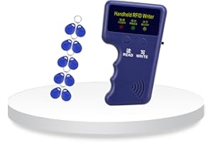 ReaIOKbii Handheld 125KHz Access Card Duplicator RFID Reader Duplicator with 10 Writable Key Fobs EM4305 T5577 Cards, Access Control Reader, Not for 13.56MHz and HID