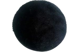 B Baosity Plüsch Rund Hockerbezug Hockerhusse Sitzkissen Bezug Bezüge Husse für Hocker und Barhocker - Schwarz - 35cm (14 Zoll)