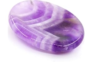 OUUBUUY Piedra molesta del pulgar de Amatista para el tratamiento de la piedra de palma del bolsillo de piedra de cristal - alivia la ansiedad y el estrés