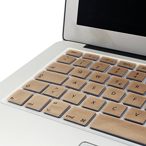 iProtect Tastaturschutz QWERTZ aus rutschfestem Silikon für Apple Macbook Pro Retina 13, 15 Zoll in Gold - 5