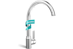 UHOUSEST Wasserhahn Küche, küchenarmatur Wasserhahn, Mischbatterie Spültischarmatur, 360° Drehung- Wasserhahn Küche Edelstahl-G3/8'' Anschlüsse, Entspricht den europäischen Normen