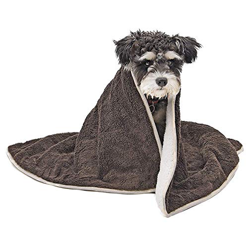 PAWZ Road Manta para Perros Suave cálida Manta de Felpa Gruesa con Forro Polar, Suave y cálido para Perros y Gatos café (L 100X150 CM)
