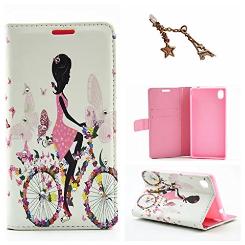 Uming® L Rhinestone Pretty Girl Series Colorful Pattern Print PU case [* for Samsung Galaxy Note5 N920 N9200 *] Flip Holster with Bling Shiny Glitter Diamond Stand Holder Card Slot Wallet Hasp Magnet Button Buckle Shell Cover Bag- Cycling