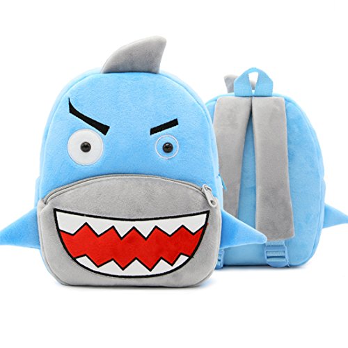 Gwell Sac à Dos Enfant Dessinée Cartable Primaire Sport Fille Garçons Peluche Requin Bleu