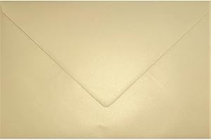 Netuno 100 buste lettera colore avorio-oro formato C5 162x 229 mm 120g Aster Metallic Gold Ivory buste perlate colorate effetto perlescente buste di lusso per partecipazioni biglietti auguri inviti