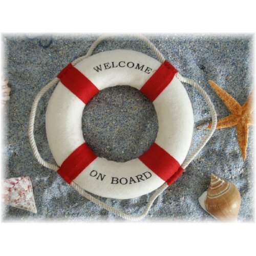 Maritime Deko Rettungsring Willkommen an Bord rot/weiss - 2