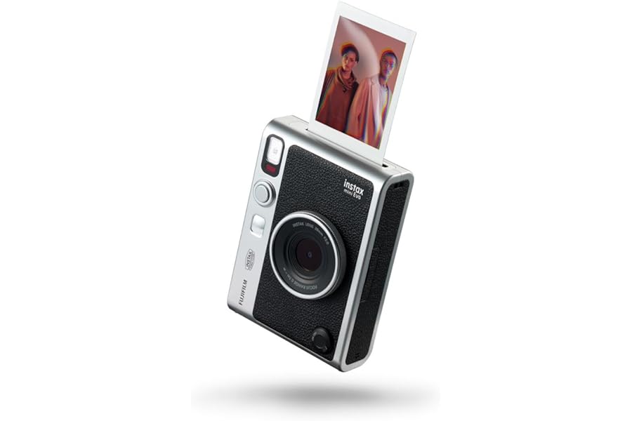 Instax mini EVO 2-in-1 photo camera and printer with a 2.7 inch LCD screen, 10 Lens and 10 film effects, mini film format, BLACK. Make and create stunning instant photos