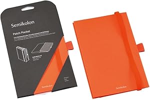 ‎SEMIKOLON Semikolon 370991 Notebook Pocket 3-in-1 - Falttasche für Notizbuch A5 - mit Gummiverschluss und Stiftschlaufe - Orange