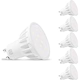 LEHASI GU10 LED Bulbs, Cool White 6000K LED Spotlight Bulbs, 500Lm, 6W Equivalent to 50W Halogen Bulb, 230V, Non Dimmable, 12