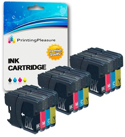 12 Compatibles LC1100 LC980 Cartuchos de tinta para Brother DCP-145C 165C 195C 197C 385C 585CW 6690CW MFC-250C 290C 490CW 5890CN 5895CW 6490CW 990CW J615W - Negro/Cian/Magenta/Amarillo, Alta Capacidad