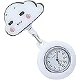ELECDON Lapel Watch, Nurse Watch for Nurses Doctors, Clip-on Hanging Lapel Nurse Watch Silicone Cover Brooch Pocket Watch Badge Reel Retractable Digital Watch