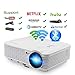 Produktbild Wireless Video Projector Full HD 4500 Lumen 200" Max, Home Cinema Theater Projector 1080p for Indoor Outdoor HD Movie Game Party Night, Smart Projector WiFi for Kodi DVD Tablet Smartphone XBOX TV Cable Box USB