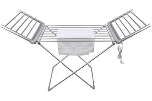 HomeTronix 20 Bars Winged Electric Heated Clothes Airer Dryer Indoor Horse Rack Fast Laundry Washing Drying Folding for Easy Storage Towel Shirts Bed sheets Dry Saves Energy