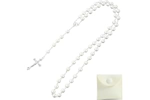 SMTelegance Rosenkranz Rosenkranz Katholisch Rosenkranz Kommunion Jungen Rosenkranz Kette Gebetskette Rosary Geeignet für Besondere Anlässe Wie Hochzeiten Taufen und Religiöse Feiern.
