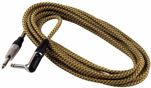 RockCable RCL 30259 Instrument Cable 9 m 1 x Angled Jack / 1 x Straight Jack TC D/Gold