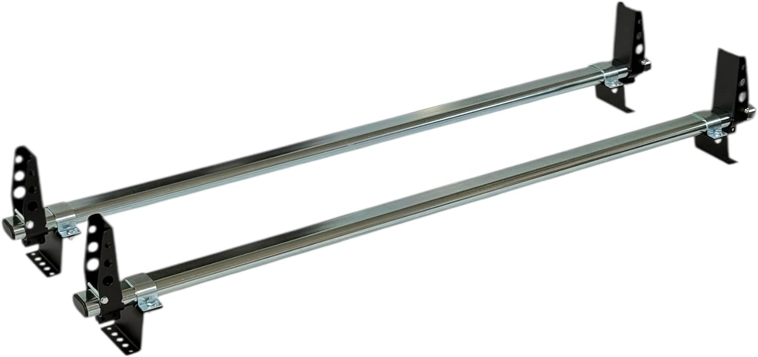 Shield Autocare Roof Bars Compatible with Ford Transit Custom (2013-2023) Steel Roof Rack & Tie Hole Loadstops for L1 (SWB) & L2 (LWB) with Low Rooftop (2 Bars Only)