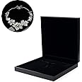ECVV Jewelry Set Velvet Box Necklace Earring Ring Necklace Bracelet Gift Display Case Wedding Jewelry Storage Holder|19CM*19CM*4CM||Black|