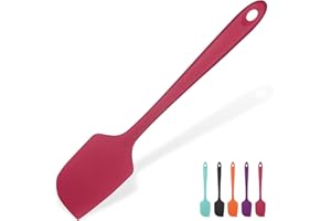 U-Taste 35,6 cm Bardzo duża silikonowa szpatułka: Odporna na temperaturę 315 ℃ Długa, elastyczna, bezszwowa szpatułka do pieczenia do mieszania, gotowania, skrobania (Czerwony)