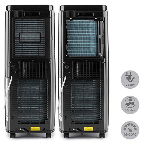 Klarstein New Breeze 9 Klimaanlage Klimagerät (Ventilator, 9000 BTU/h, Fernbedienung, LCD-Display, Energieeffizienzklasse A, Timer-Funktion, Bodenrollen) schwarz - 4