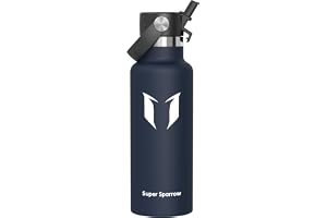 Sparrow Vattenflaska 500ml/750ml/1L/1.2L Rostfritt Stål TermosFlaska Sugrör | Sportflaska, Water Bottle, Läckagesäker, Diskmaskinssäker, BPA-Fri, Vakuum, Isolerad, Kall, Varm, Skola, Sport, Gym, Office