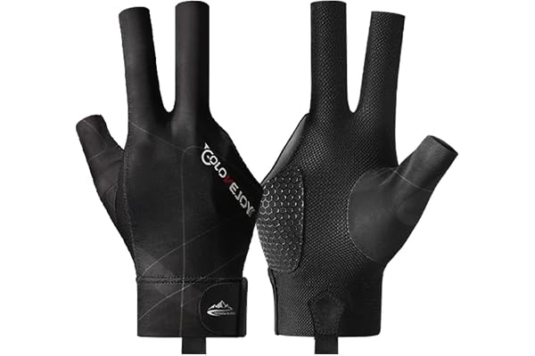 Wnddle Gants de Billard à Trois Doigts, Gant de Snooker, Les Gants de Billard Main Droite, pour Homme Femme Mitaines, Accessoires de Billard Professionnels Droitier