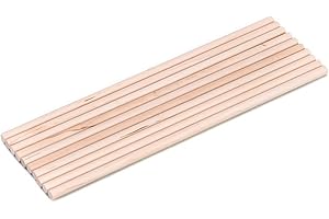 FUZVOL 10 Pcs 300mm X10mm Diameter Natural Round Wooden Dowels,Long Smooth Craft Rods,Unfinished Sticks Dowel Rods for Art Projects,Decorations&DIY Crafts