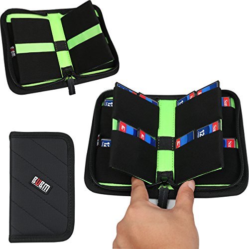 BUBM Tragetasche für Zubehör Speicherkarte Organiser Tasche Kartetasche für SD SDHC CF xD Kamera Speicherkarte mit 8 Steckplätzen