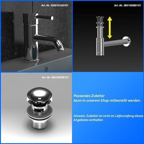 Badezimmer Möbel / Waschbecken / Doppelwaschtisch / Badmöbel / Unterschrank / Waschplatzlösung / Modell Garda-1440 / Farbe: Braun / Waschtisch - 7