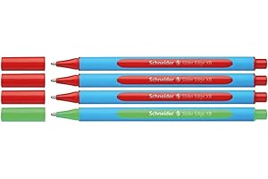 ‎SCHNEIDER Schneider 152272 Slider Edge XB Lehrer Korrekturset (4er Set Kugelschreiber im Aufsteller, Strichbreite XB) rot, grün