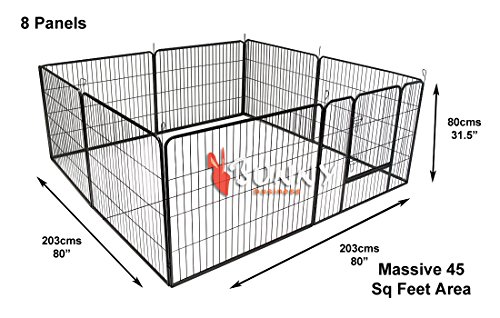 BUNNY-BUSINESS-Heavy-Duty-Modular-Puppy-Exercise-Play-Whelping-Pen-200-x-200-x-80-cm-8-Pieces
