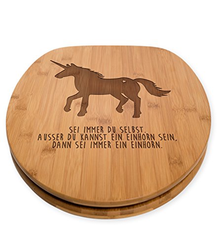Mr. & Mrs. Panda WC Sitz Einhorn – 100% handmade in Norddeutschland – Einhorn, Pferd, Pony, Feen, Sterne, Zaubern, Zauberwald, Horn, Sternchen WC, Sitz, Klobrille, Toilettensitz, Klodeckel, Toilettendeckel, Holz, WC-Sitz, Toilette, Geschenk, Badezimmer, Bad, Einrichtung, natur, Bambus, Gravur Einhorn, Pferd, Pony, Feen, Sterne, Zaubern, Zauberwald, Horn, Sternchen - 2