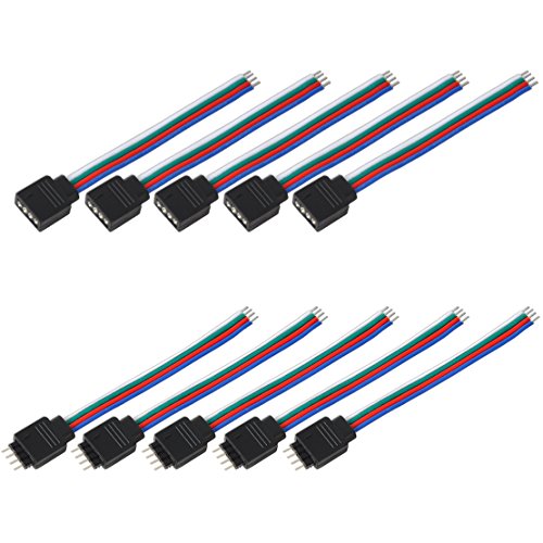 Preisvergleich Produktbild 10cm 4 polig Mann + weibliches RGB 5050 Schnellverbinder Verbindungsstück Verbindungskabel Anschlusskabel Draht Kabel für 3528 5050 SMD LED Streifen Licht