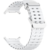 Silicone Strap with Lanyard Wavy Perforated Metal Buckle Compatible with Samsung Galaxy Watch 7 Ultra 47mm
