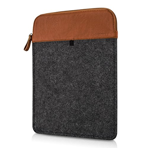 kwmobile Laptoptasche Filz Sleeve für 12,5″ 13″ 13,3″ Laptop / Ultrabook – Notebook Tasche Schutzhülle Laptop Case Hülle in Dunkelgrau Braun Innenmaße: ca. 36 x 26 cm - 4