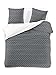 Produktbild DecoKing Premium 42083 Bettwäsche 135x200*2+80x80*2 4tlg 2 Bettbezüge 2 Kissenbezüge 80x80 graphit geometrisch Renforcé Baumwolle Mako-Satin Baumwollsatin zweiseitig Ducato Collection Panels grau weiß