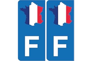 HADEXIA Autocollant Plaque d'immatriculation Voiture F Carte de France