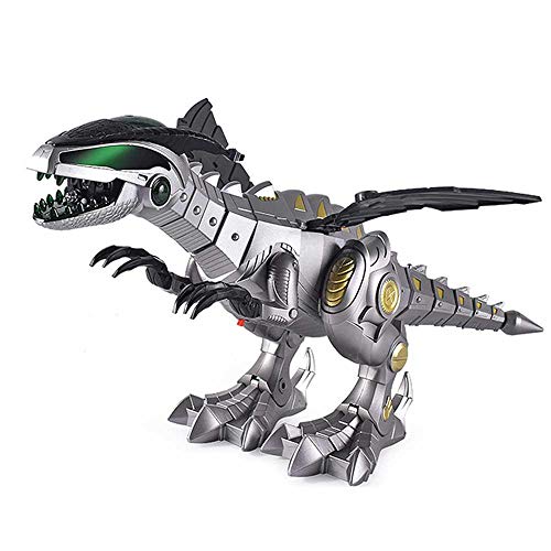 Preisvergleich Produktbild Womdee Elektronischen Dinosaurier Spielzeug, Roboter Dinosaurier Spielzeug Dinosaurier Roboter Spielzeug Batterie betriebene Dinosaurier Spielzeug mit Nebel Spray blinkende Lichter Sounds gehen Grau