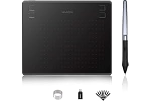 ‎HUION HUION Tablet graficzny HS64 8192 Poziomy ciśnienia Tablet Grafika bez baterii 6x4 cala z 4 przyciskami zatrzaskowymi obsługuje systemy operacyjne Android 6.0 oprócz Windows i macOS