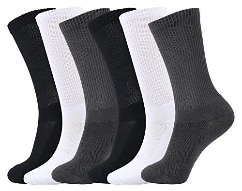 +MD Soft Socks Mens and Womens Bamboo Crew Socks Antibacterial Cushioned Dress Casual Socks