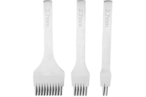 Outil de Perforation Poinçon Couture/Cuir pour Artisanat du Cuir Maroquinerie 2/5/10 Outil de Perforation à Griffes en Acier Blanc 2.7mm / 3.0mm / 3.38mm / 3.85mm(2.7mm)