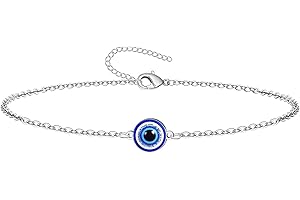 cotigo Pulsera ojo turco de acero inoxidable o de hilo + una pulsera de 7 nudos (gratis), Amuletos de suerte y protección, contra el mal de ojo, bisutería para hombre, pulseras para mujer y niña.