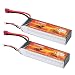 Produktbild 2X FLOUREON® 7,4V 6200mAh 40C Lipo RC Akku mit Dean-Style-T-Stecker für RC Modellbau Auto Truck Boote Helikopter Hubschrauber Helicopter Airplane Flugzeug Hobby DIY