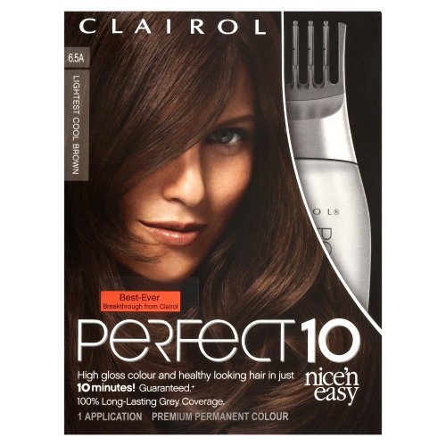 Clairol Nice'n Easy Perfect 10 Permanent Hair Colour - Lightest Cool Brown 6.5A
