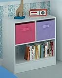 Home Source Kids Chest of 2 Canvas Drawers Bedside Cabinet or Lamp Table Toy Storage ()