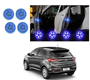 PRIKNIK Car Door LED Warning Light Wireless Car Door Safety Warning Light for Anti Rear-End Collision (Blue, 4pc) Compatible with Fiat Argo