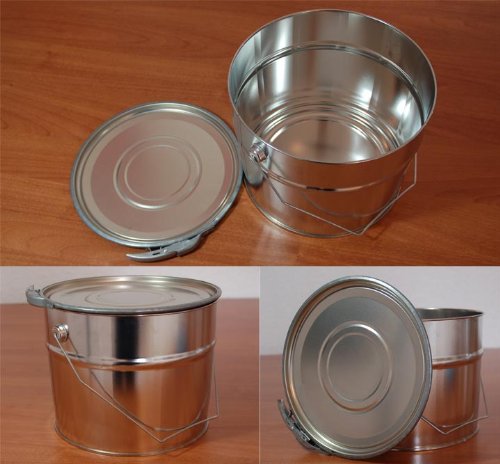 Weißblecheimer 6 Liter inkl. Deckel mit Spannring - 2