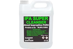 ANFEL IPA SUPER Cleanser, Isopropanolo, Alcool Isopropilico, Alcool puro al 99,9%, Pulizia Stampanti 3D, Elettronica, Detergente per Vaschette ad Ultrasuoni, Multiuso - tanica da 5 litri