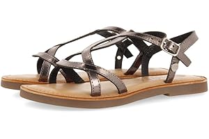 GIOSEPPO Sandales en Peau métallisée de Couleur Noire pour Fille varzea