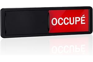 Amosfun Panneau De Porte Coulissant Pour Bureau Et Salle De ConféRence Signalisation De Statut Multifonction Pour HôTel Et HôPital Indicateur De Porte 17.7X5.2 Cm En Acrylique Et Abs